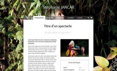 Page de présentation d'un spectacle